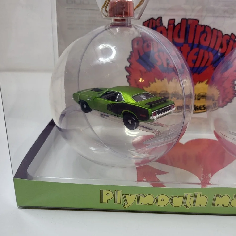 NEW 2022 M2 MACHINES WALMART‎ EXCLUSIVE 1971 PLYMOUTH HEMI CUDA ORNAMENT SET 2